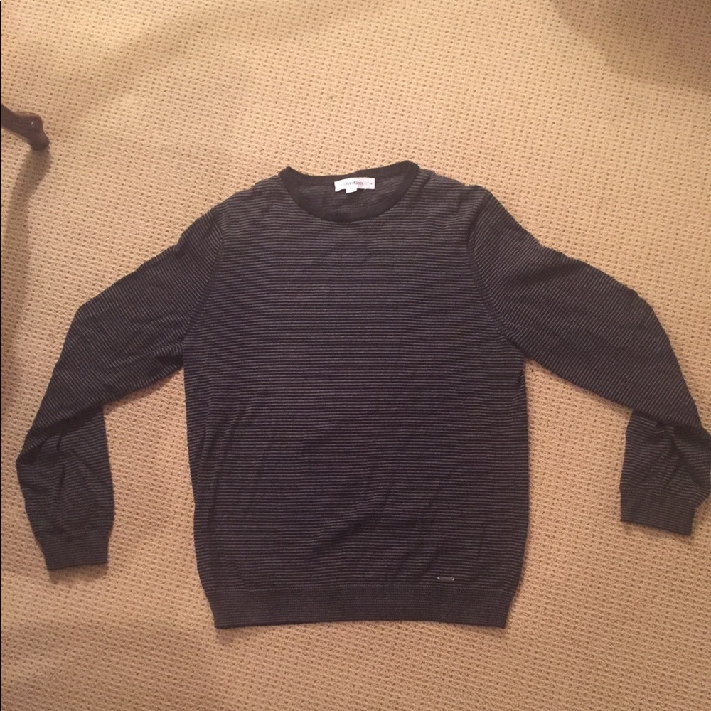 Calvin Klein black and white striped sweater